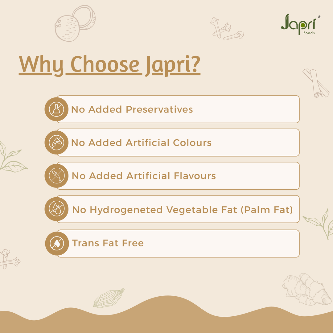 Japri Instant Coconut Milk No Added Sugar Masala Tea Premix - 100g (10g X 10) | Vegan Friendly & Lactose Free