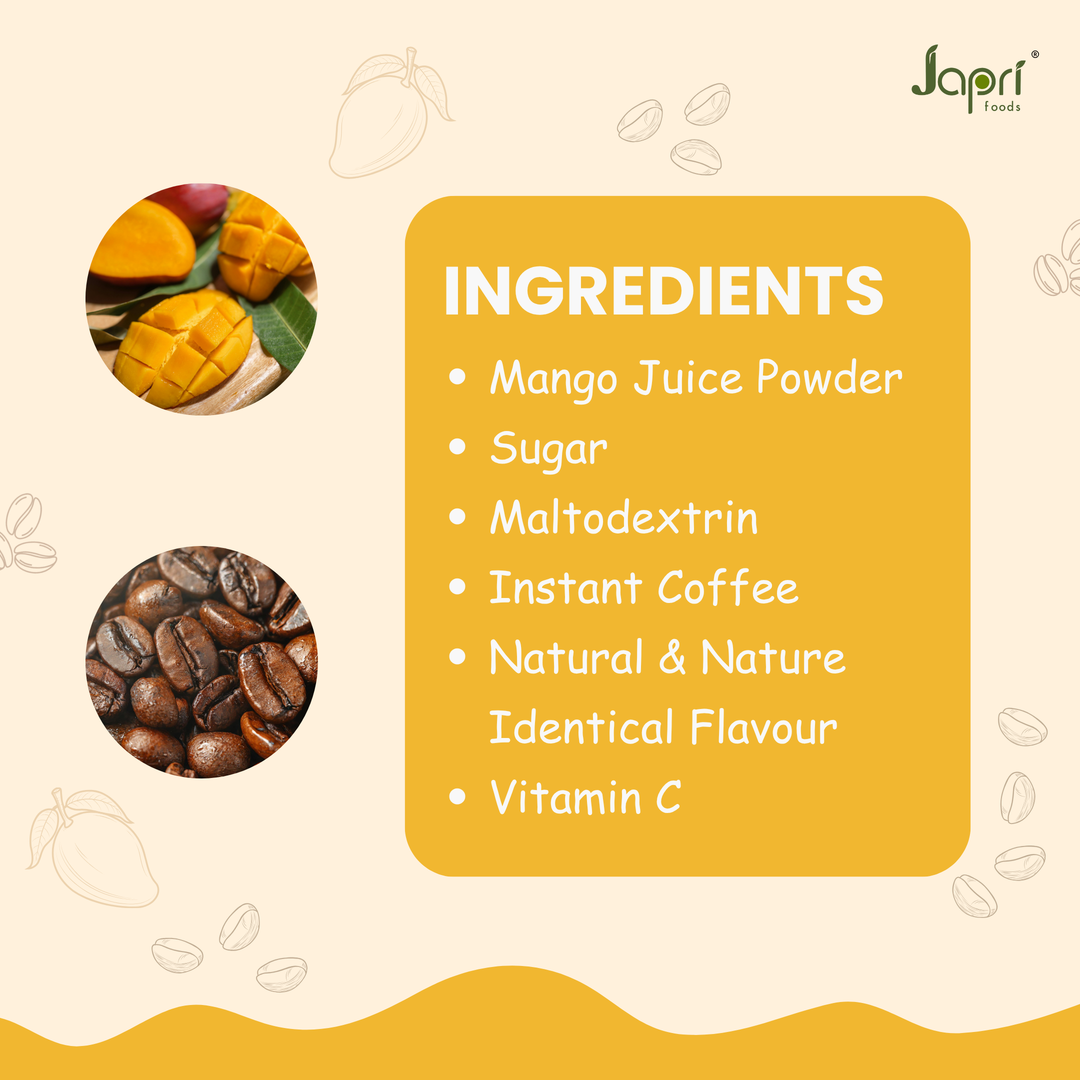Japri Instant Mango Coffee – 130g (13g X 10) | Vegan Coffee Premix