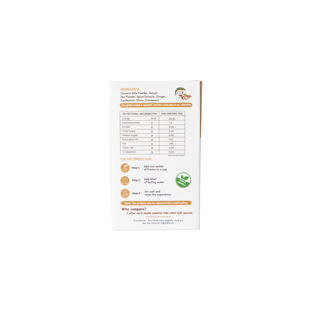 Japri Instant Coconut Milk No Added Sugar Masala Tea Premix - 100g (10g X 10)