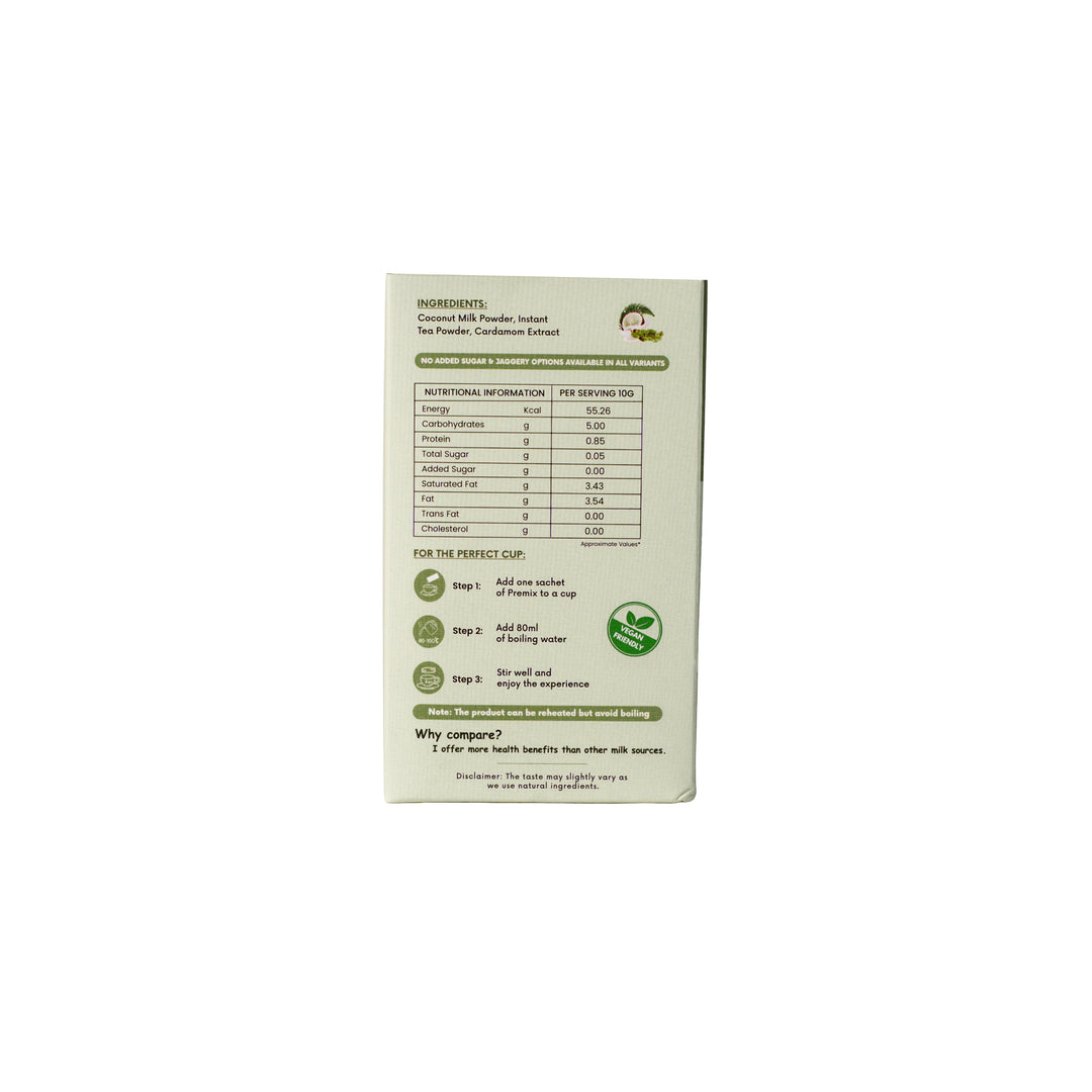 Japri Instant Coconut Milk No Added Sugar Cardamom Tea Premix - 100g (10g X 10)