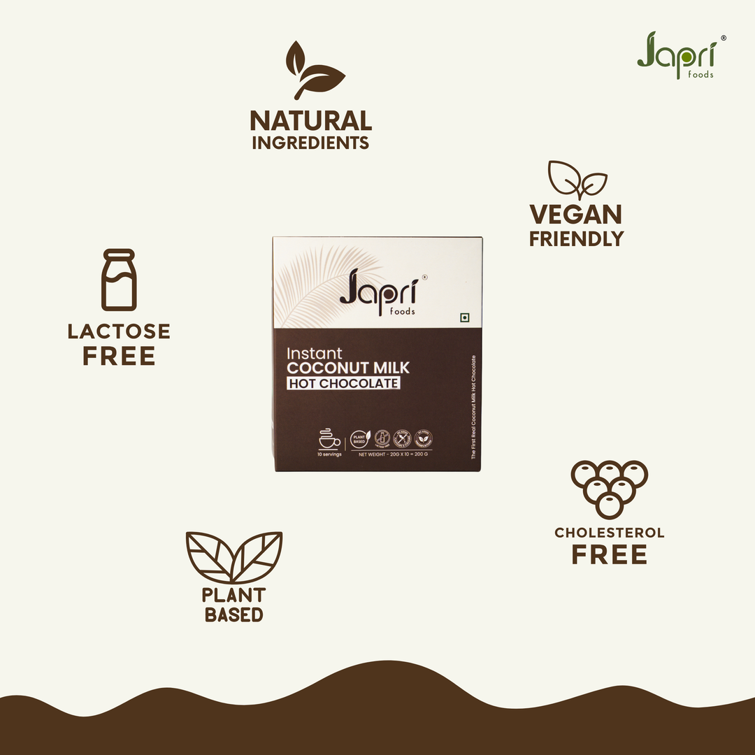 Japri Instant Coconut Milk Hot Chocolate Premix – 200g (20g X 10) | Vegan Friendly & Lactose Free